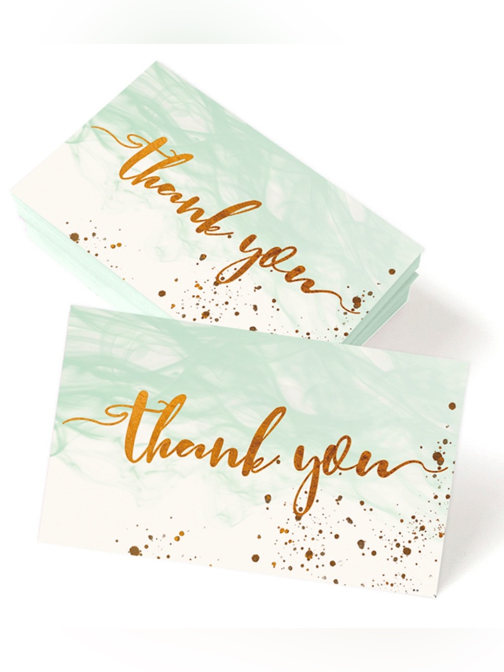 💜 NWT Light Green/Teal and Gold Thank You Cards (50 Cards)!!
